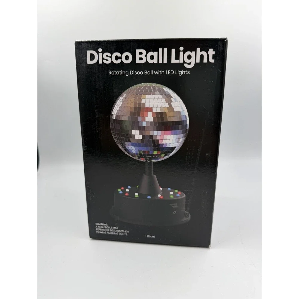 NEW IN BOX GEMS Disco Ball Light Rotating Disco Ball With LEDs 8.75